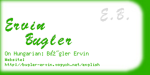 ervin bugler business card